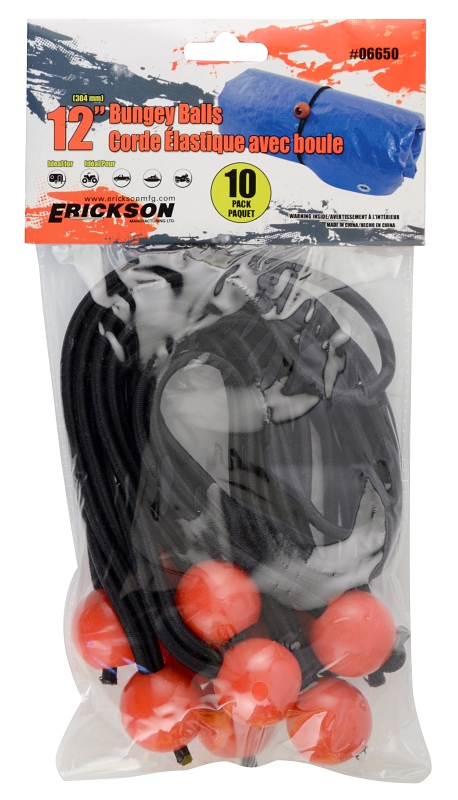Erickson 06650 Bungee Cord, 1/8 in Dia, 12 in L